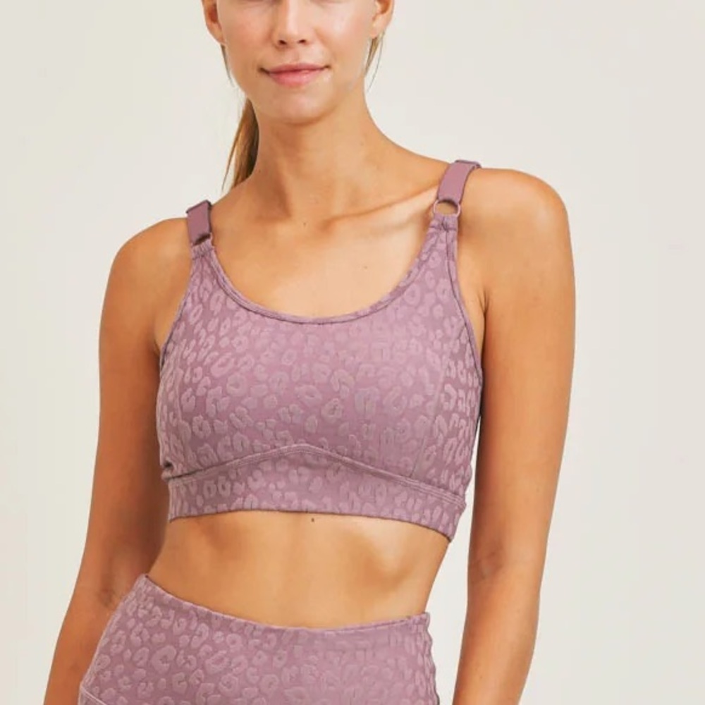 Leopard Jacquard TACTEL Sports Bra